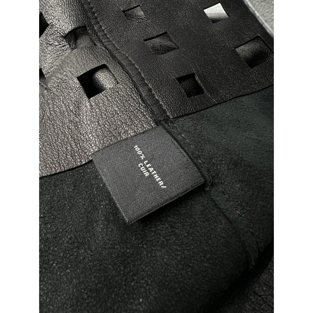Lafayette 148 New York Laser Cut 100% Leather Front Full Zipper Jacket Size XL - Picture 5 of 13